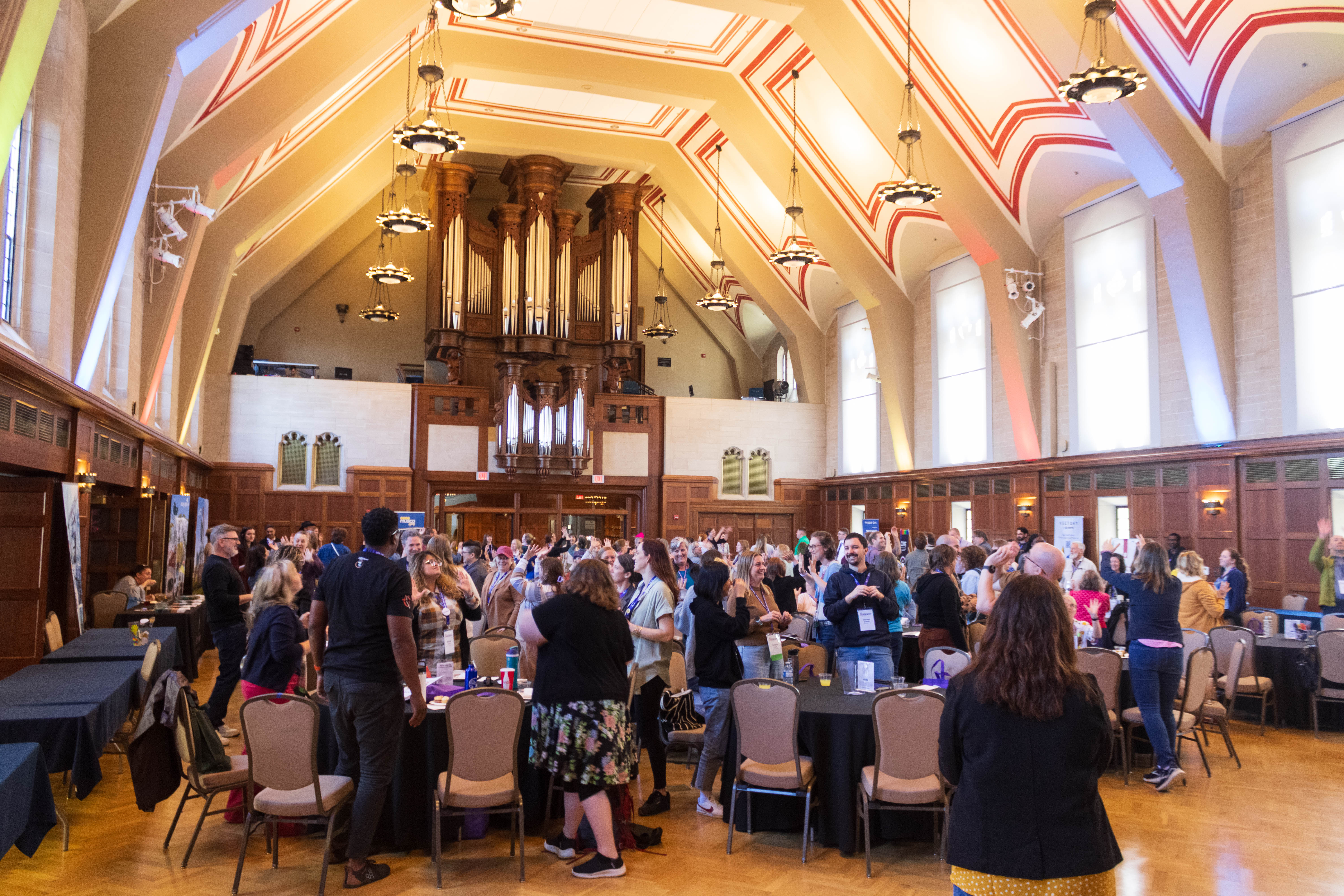Crowd at alumni hall during the conference 