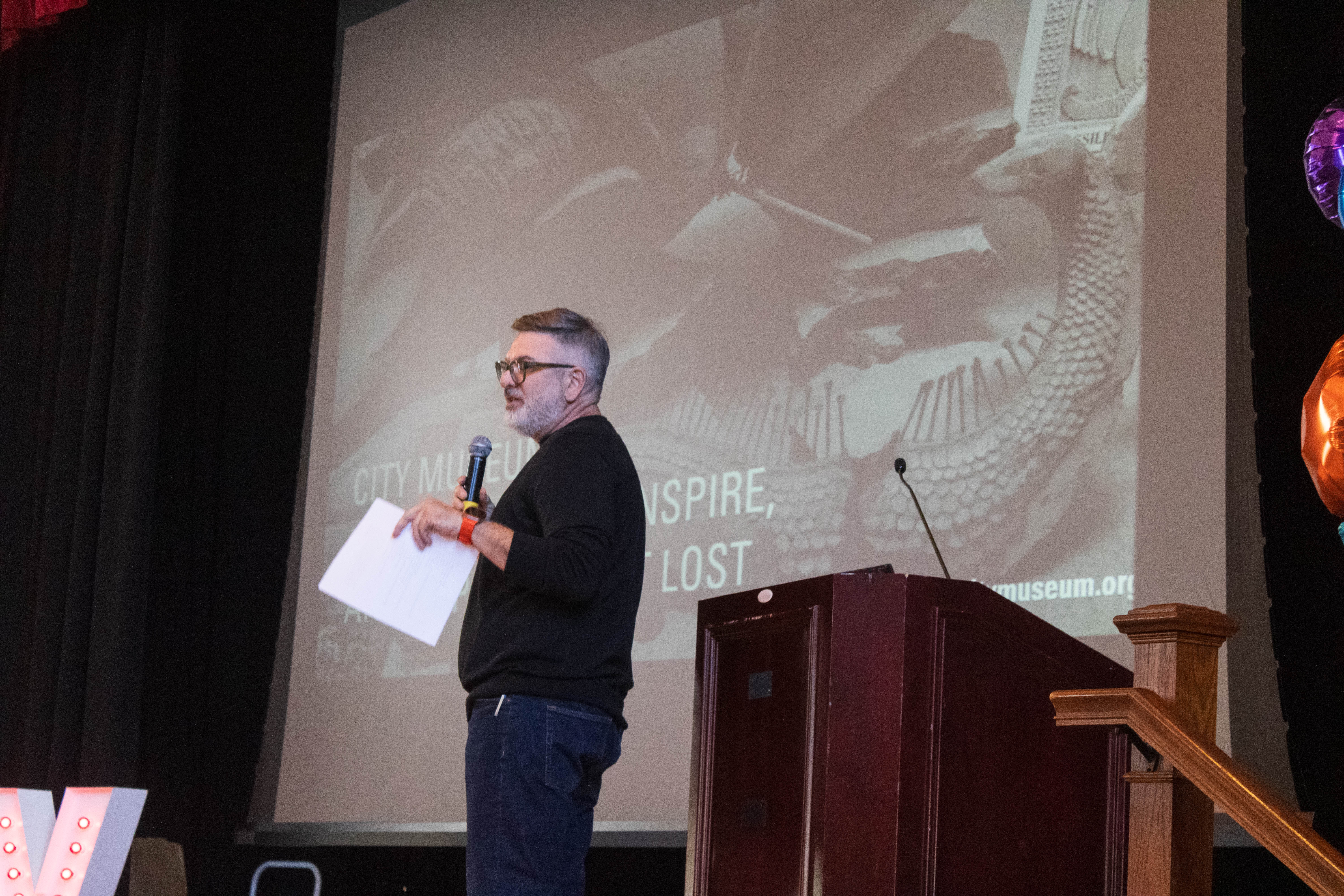 Rick Erwin on the stage giving his key note 